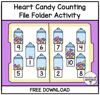 Preview of FREE Valentine's Day Heart Candy Counting File Folder Activity