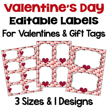 Preview of Valentine's Day Editable Labels for Valentines and Treat Bags
