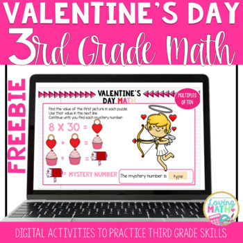 Preview of FREE Valentine's Day Math Activities Third Grade Google Classroom