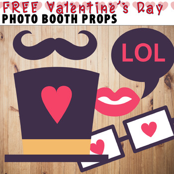 FREE Valentine's Day Photo Booth Props - V-Day Classroom Party Activity ...