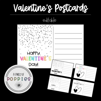 Preview of FREE | Valentine's Day Postcards | EDITABLE