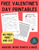 FREE Valentine's Day Printables (MadLibs, Word Search, & Maze)