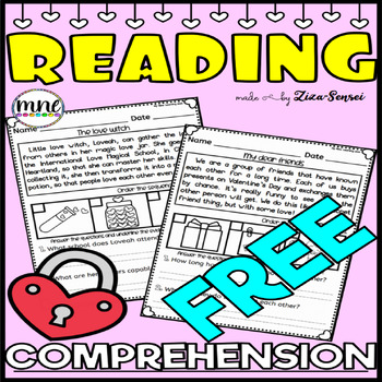 Preview of FREE SAMPLE Valentine's Day Reading Comprehension Passages Questions And Prompts