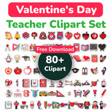 FREE Valentine's Day Teacher Clipart Set: Love & Learn wit