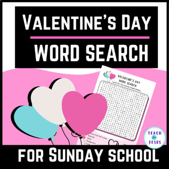 Preview of Valentine's Day Word Search for Sunday School