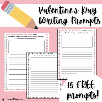 Preview of FREE Valentine's Day Writing Prompts