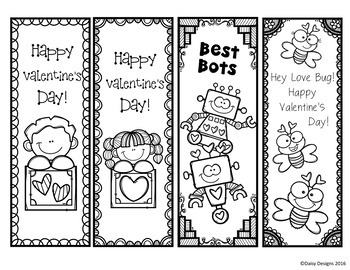 free valentines day bookmarks by daisy designs tpt
