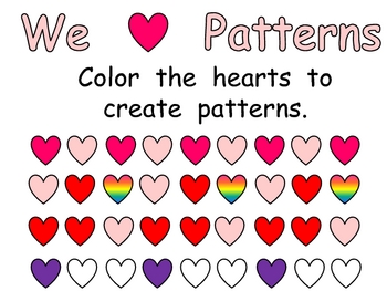 Preview of FREE Valentine's Day Patterns Practice Page for Kindergarten