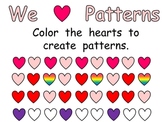 FREE Valentine's Day Patterns Practice Page for Kindergarten