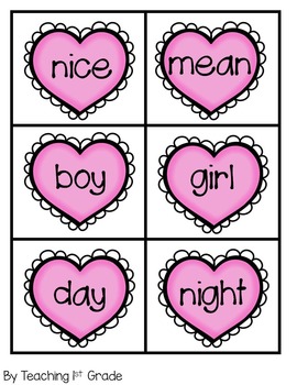 FREE- Valentines Day- Synonym & Antonym Matching by Teaching 1st Grade