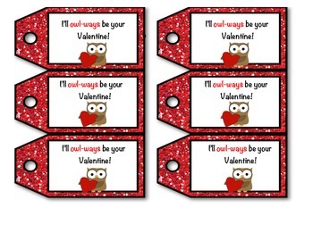 Valentine's Day Tags by Apple Of Their Eye | Teachers Pay Teachers