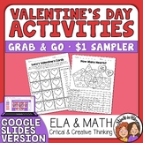 Valentine's Day Worksheets ELA Math Critical & Creative Th