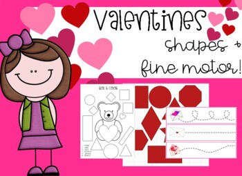 Preview of FREE Valentines Teddy Bear Shapes & Fine Motor Skills!