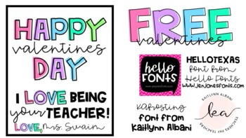 Preview of Valentines for Students from Teachers