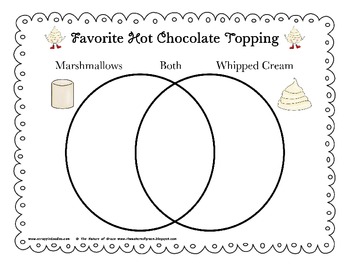 Preview of FREE Venn Diagram - Hot Chocolate Toppers (Christmas, Winter, Valentine's Day)