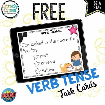 Preview of FREE Verb Tenses Boom Cards™ 2nd Grade Grammar Practice Center Activities