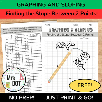 Preview of *FREEBIE* Graphing & Sloping Activity - Finding the Slope Between 2 Points