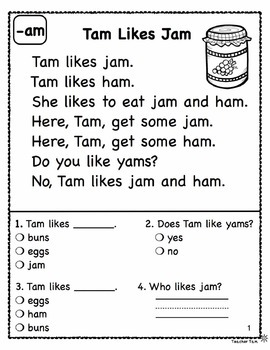 Reading Comprehension Passages and Questions FREE by Teacher Tam