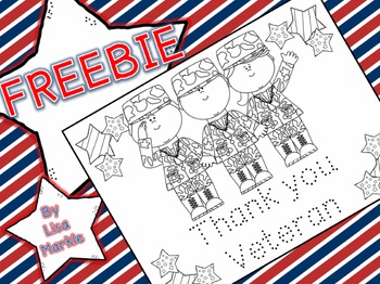 Preview of FREE Veteran's Day Coloring and Tracing Activity