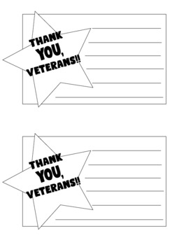 Preview of FREE Veteran's Day Thank You Cards