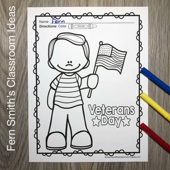 Download Veterans Day Coloring Pages Freebie By Fern Smith S Classroom Ideas
