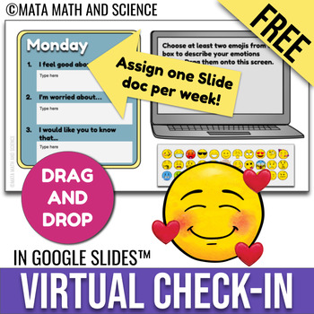 Preview of FREE Virtual Check-in using Google Slides Weekly Checklist