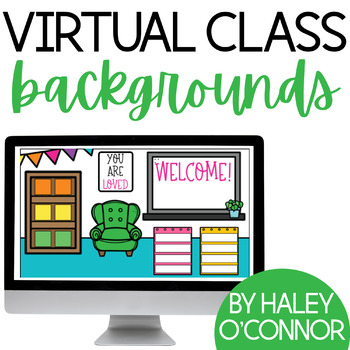 Preview of FREE Virtual Classroom Backgrounds {Google Classroom™ and Powerpoint™}