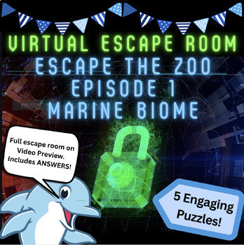 Preview of FREE! Virtual Escape Room: Marine Biome Edition (Escape the Zoo Ep.1)