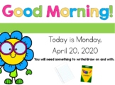 FREE Virtual Morning Meeting Template - Distance Learning