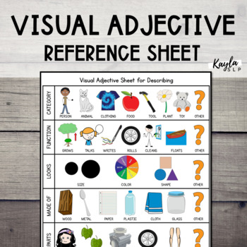 Preview of FREE Visual Adjective Describing Sheet