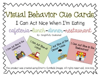 Preview of FREE Visual Behavior Cue Cards: I Can Act Nice When I'm Eating Special Education