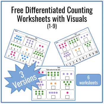 Preview of FREE Visual Counting Worksheets