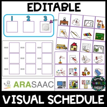 Preview of FREE Visual Schedule Agenda visual First Then Board Editable Autism ASD TEA SAAC