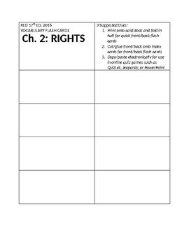 Preview of FREE Vocabulary Flash Cards Blank Template