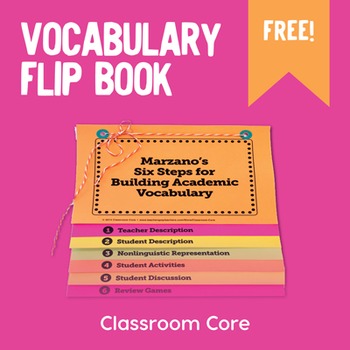 Preview of FREE Vocabulary Flip Book  for Marzano’s Six Steps