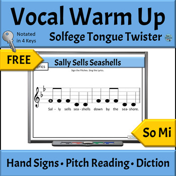 Preview of FREE Solfege Activities - Vocal Warm Up for Choir or Music Class - So Mi
