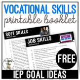 FREE Vocational Skills IEP Goal Ideas Booklet