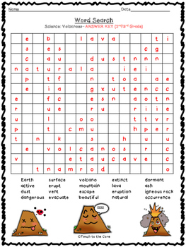 free volcanoes word searches 3rd 6th grade by teach to the core tpt