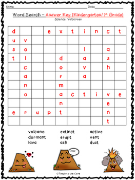 free volcanoes word searches wanswer keys by teach to the core tpt