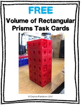 Preview of FREE Volume of Rectangular Prisms Task Cards