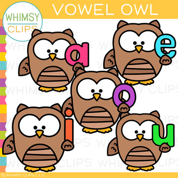 Preview of FREE School Vowel Owl Clip Art