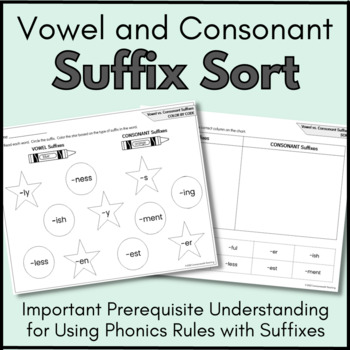 Preview of FREE Vowel and Consonant Suffix Sort for Phonics Instruction