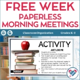 FREE WEEK Morning Meetings Lower Elementary