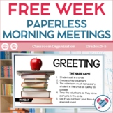 FREE WEEK Morning Meetings Upper Elementary
