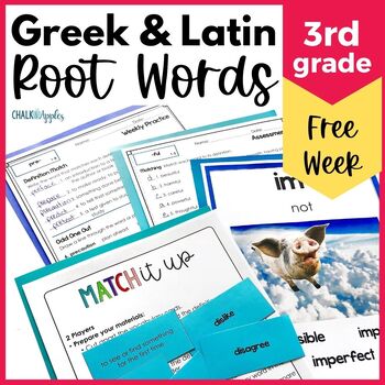 Preview of FREE WEEK of 3rd Grade Vocabulary Activities for Greek & Latin Root Words