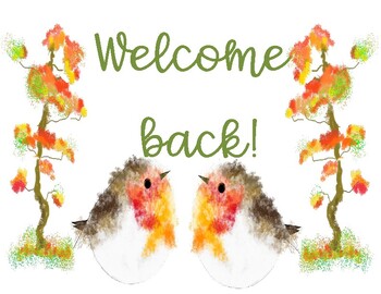 FREE WELCOME BACK SIGN ~ FALL WATERCOLOR by Sunny Days and Crayons