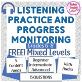 FREE WIDA ESL Listening Progress Monitoring Practice 6th-8
