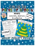 FREE WINTER Color by Parts of Speech Grammar Mystery Pictu