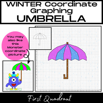 Preview of FREE!! WINTER NEW YEAR Coordinate Graphing Picture - UMBRELLA