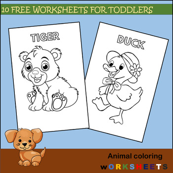 Preview of FREE , coloring pages, animals